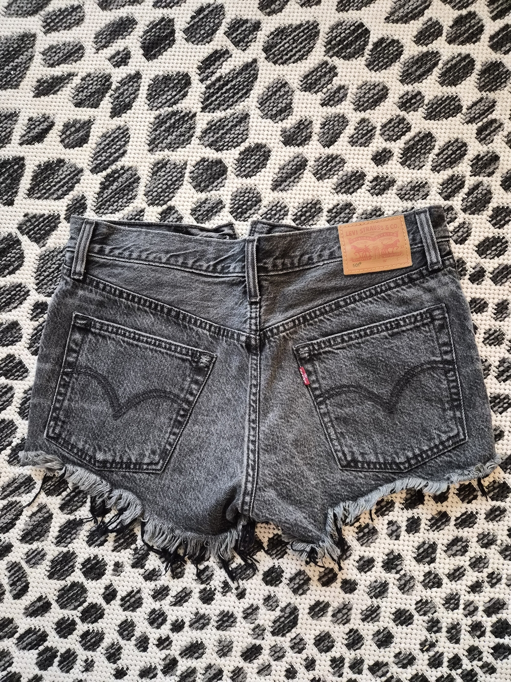 Levi's Black Washed Denim High-Rise Cutoff Shorts